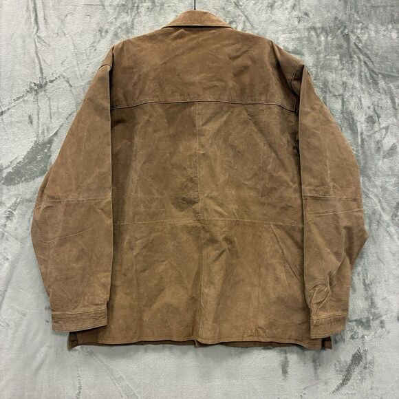 Duke Haband Leather Suede Snap Button Jacket Overcoat Men's 4XL Vintage Y2K - Picture 5 of 5